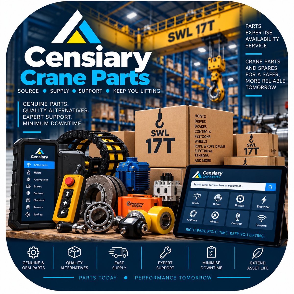 Censiary Crane Parts app icon — Identify , Source , Fit